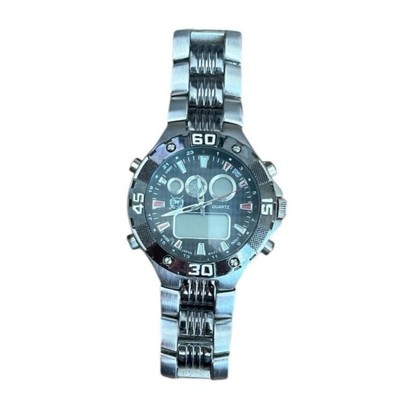 U.S. Polo Assn. Men’s Watch Digital Analog USF8208 Stainless Japan Needs Battery - Picture 2 of 7